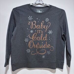 Just My Size Gray Sweatshirt Baby It's Cold Outside Snowflakes Size 2X 18/20